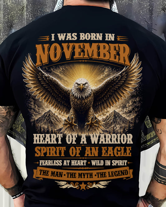 NOVEMBER BORN WARRIOR EAGLE SHIRT DESIGN - FOR MAN - TLEE11 (SKU2605-225-11)