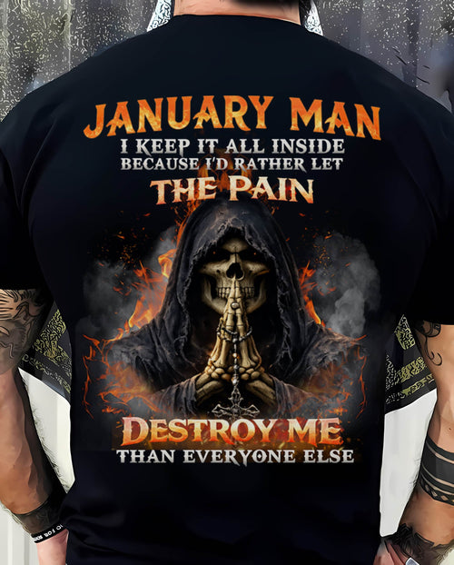 JANUARY MAN SKULL SHIRT – I KEEP IT ALL INSIDE DARK GOTHIC T-SHIRT - FOR MAN - TLEE01 (SKU2604-136-01)
