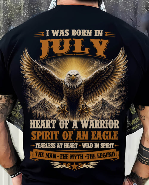 JULY BORN WARRIOR EAGLE SHIRT DESIGN - FOR MAN - TLEE07 (SKU2605-225-07)
