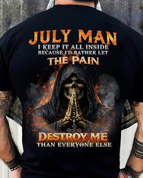 JULY MAN SKULL SHIRT – I KEEP IT ALL INSIDE DARK GOTHIC T-SHIRT - FOR MAN - TLEE07 (SKU2604-136-07)