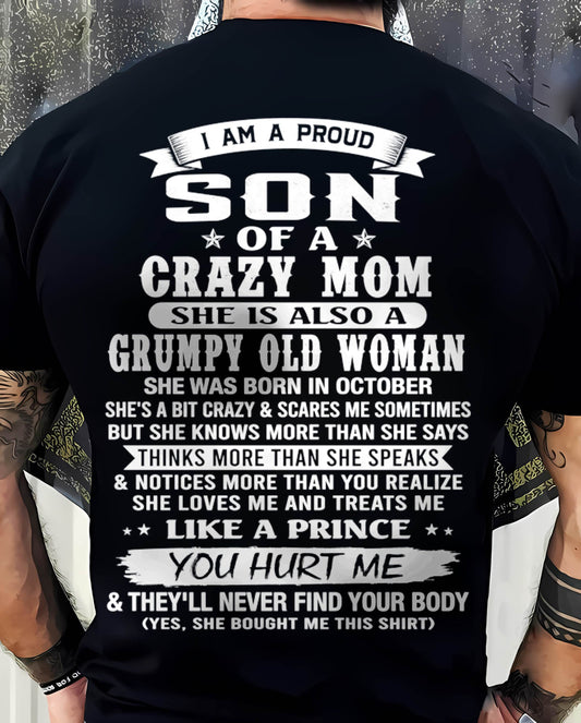OCTOBER - PROUD SON OF A CRAZY MOM - FROM MOM - TLEE10 (SKU2606-127-10)