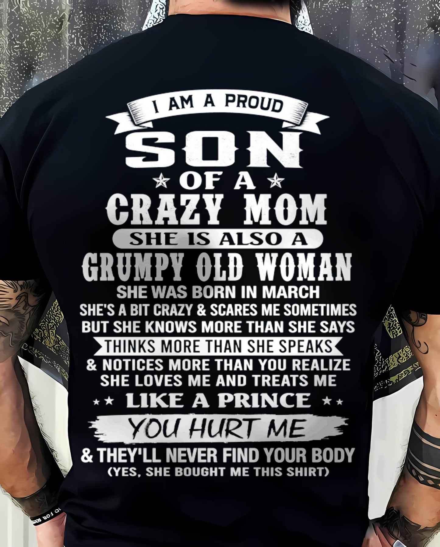 MARCH - PROUD SON OF A CRAZY MOM - FROM MOM - TLEE03 (SKU2606-127-03)
