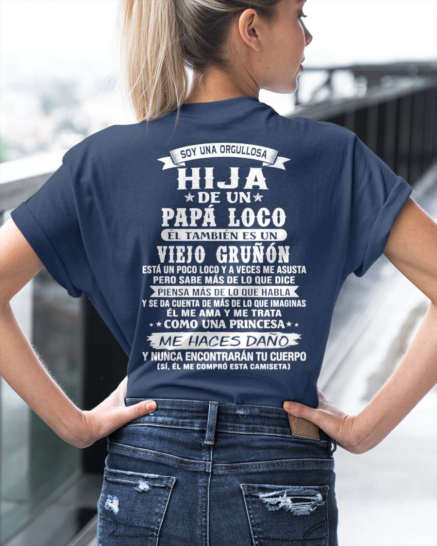 HIJA DE UN PAPÁ LOCO SHIRT - REGALO DE PAPÁ  - TLEE00 (SKU2606-229-00)