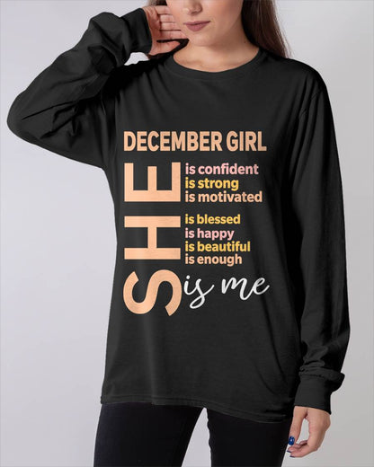 DECEMBER GIRL - SELF LOVE TYPOGRAPHY - FOR WOMEN - TLEE12 (SKU2606-255-12)