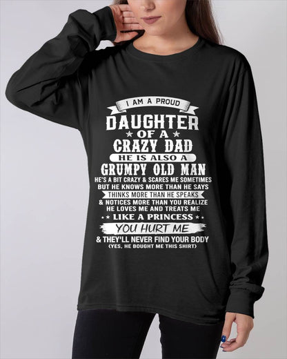 CRAZY DAD PROUD DAUGHTER SHIRT - FROM DAD - TLEE00 (SKU2607-221-00)