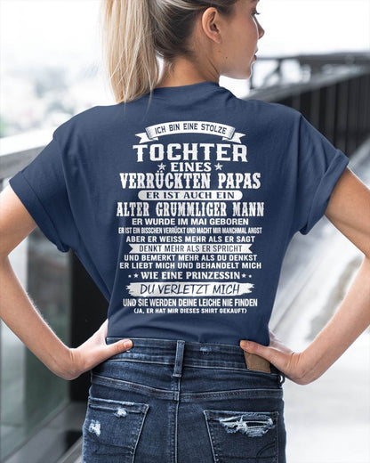 MAI / TOCHTER EINES VERRÜCKTEN PAPAS SHIRT - GESCHENK VOM PAPA  - TLEE05 (SKU2606-230-05)