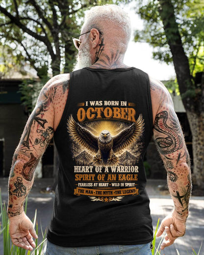 OCTOBER BORN WARRIOR EAGLE SHIRT DESIGN - FOR MAN - TLEE10 (SKU2605-225-10)