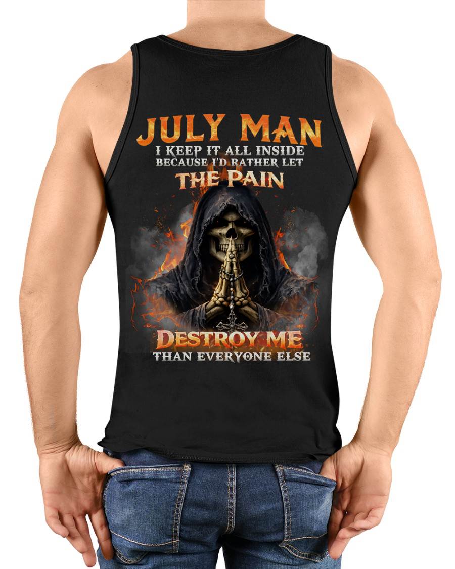JULY MAN SKULL SHIRT – I KEEP IT ALL INSIDE DARK GOTHIC T-SHIRT - FOR MAN - TLEE07 (SKU2604-136-07)
