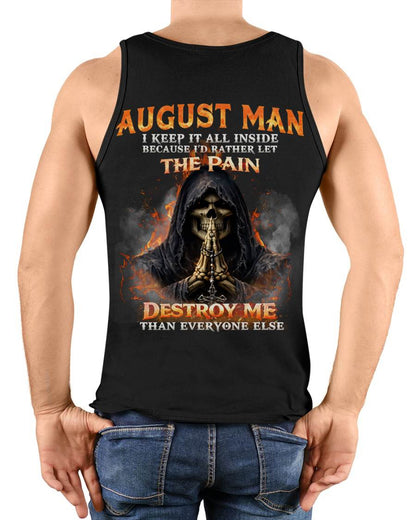 AUGUST MAN SKULL SHIRT – I KEEP IT ALL INSIDE DARK GOTHIC T-SHIRT - FOR MAN - TLEE08 (SKU2604-136-08)