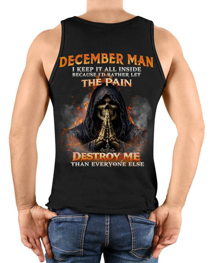 DECEMBER MAN SKULL SHIRT – I KEEP IT ALL INSIDE DARK GOTHIC T-SHIRT - FOR MAN - TLEE12 (SKU2604-136-12)