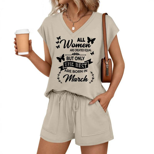 MARCH - V-NECK SHORT SET W02 -  FOR WOMEN - TLEE03 (SKU2607-124-03)
