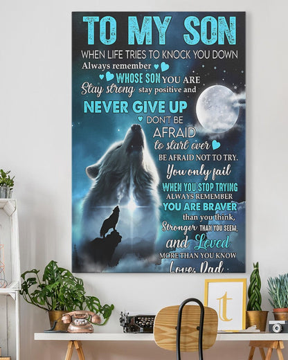 To My Son From Dad Canvas