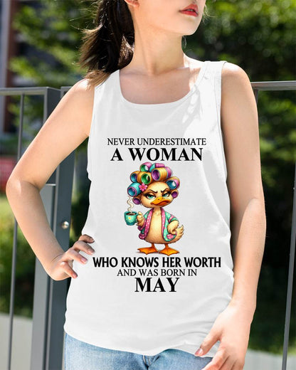 MAY – NEVER UNDERESTIMATE A WOMAN WHO KNOWS HER WORTH - FOR WOMEN - TLEE05 (SKU2604-56-05)
