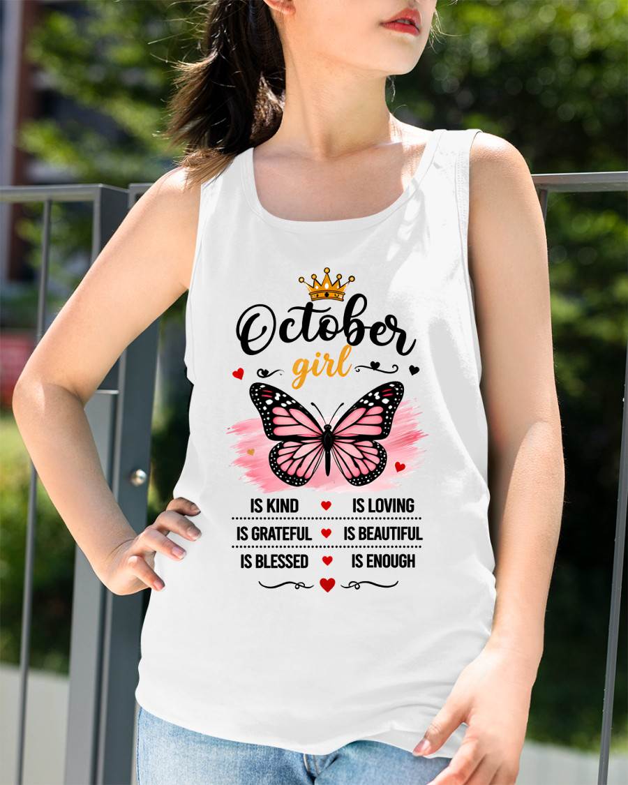 OCTOBER GIRL BUTTERFLY SHIRT - FOR WOMEN - TLEE10 (SKU2608-593-10)