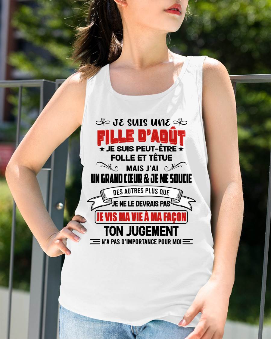 FILLE D’AOÛT – FIÈRE ET LIBRE – POUR LES FEMMES - TLEE08 (SKU2603-354-08)