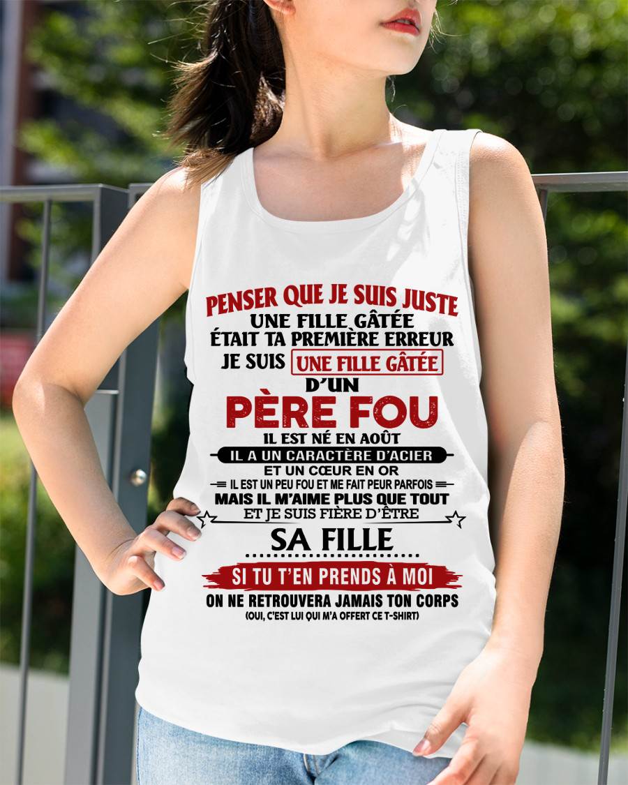 AOÛT / PAPA FOU, FILLE GÂTÉE - CADEAU DE PAPA - TLEE08 (SKU2605-354-08)