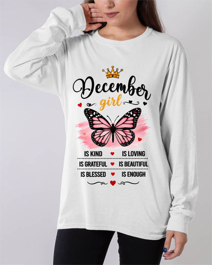 DECEMBER GIRL BUTTERFLY SHIRT - FOR WOMEN - TLEE12 (SKU2608-593-12)