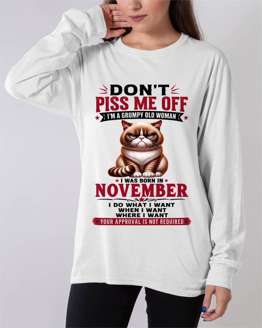 NOVEMBER – ZERO PATIENCE FUNNY CAT - FOR WOMEN - TLEE11 (SKU2608-291-11)