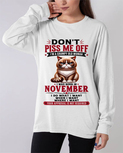 NOVEMBER – ZERO PATIENCE FUNNY CAT - FOR WOMEN - TLEE11 (SKU2608-291-11)