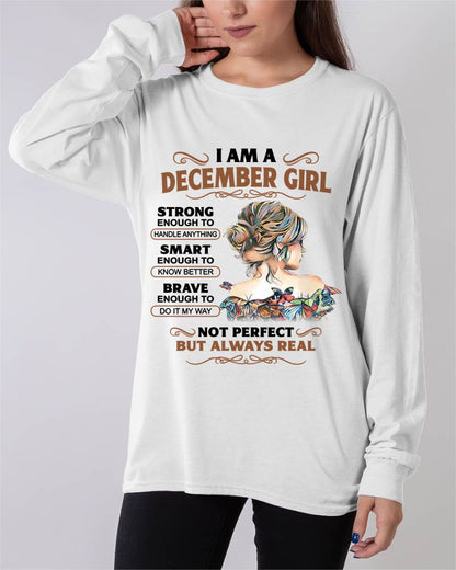 DECEMBER – INSPIRATIONAL WOMEN’S SHIRT NOT PERFECT BUT REAL - FOR WOMEN - TLEE12 (SKU2604-159-12)