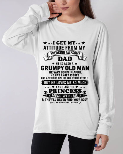 APRIL - AWESOME DAD PRINCESS SHIRT - FROM DAD - TLEE04 (SKU2607-352-04)
