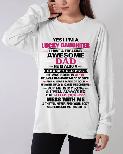 APRIL - A LUCKY DAUGHTER – DADDY’S LITTLE PRINCESS - FROM DAD - TLEE04 (SKU2604-16-04)