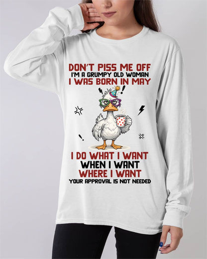 MAY BORN – FEISTY WOMAN, DON’T TEST ME, I LIVE MY WAY - FOR WOMEN - TLEE05 (SKU2603-333-05)