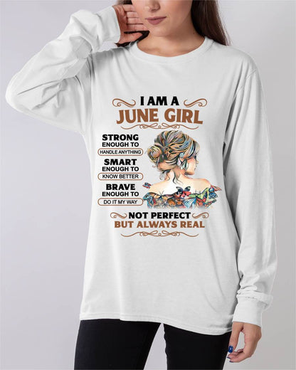 JUNE – INSPIRATIONAL WOMEN’S SHIRT NOT PERFECT BUT REAL - FOR WOMEN - TLEE06 (SKU2604-159-06)