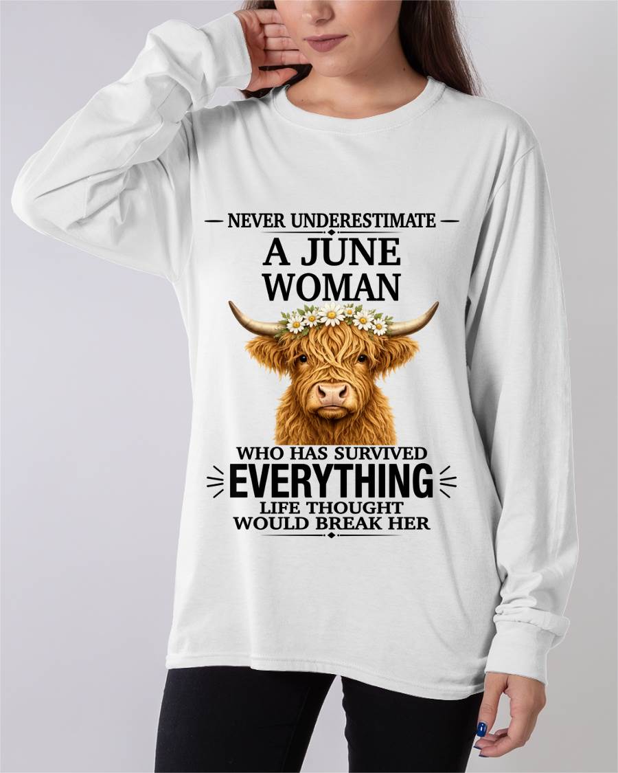 JUNE WOMAN HIGHLAND COW SHIRT - FOR WOMEN - TLEE06 (SKU2606-158-06)