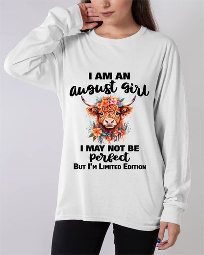 AUGUST GIRL FLORAL HIGHLAND COW TEE - FOR WOMEN - TLEE08 (SKU2607-278-08)