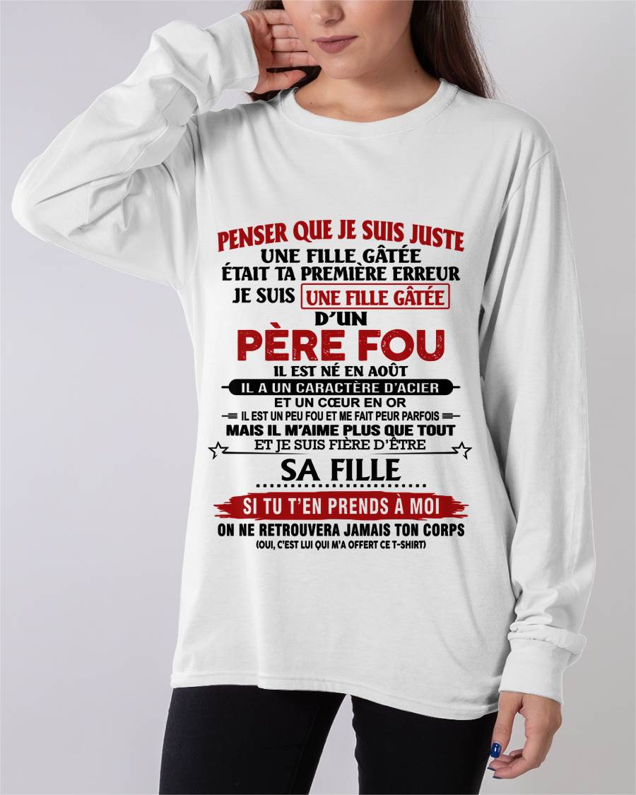 AOÛT / PAPA FOU, FILLE GÂTÉE - CADEAU DE PAPA - TLEE08 (SKU2605-354-08)