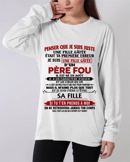 AOÛT / PAPA FOU, FILLE GÂTÉE - CADEAU DE PAPA - TLEE08 (SKU2605-354-08)