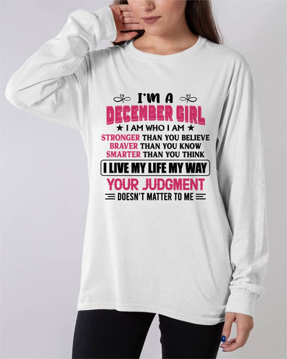 DECEMBER GIRL – I AM WHO I AM, STRONGER, BRAVER, SMARTER - FOR WOMEN - TLEE12 (SKU2603-218-12)