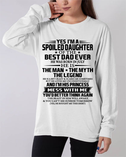 JULY - SPOILED DAUGHTER OF THE BEST DAD EVER - FROM DAD - TLEE07 (SKU2604-197-07)