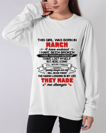 MARCH - EVERY HARD LESSON MADE ME STRONGER - FOR WOMEN - TLEE03 (SKU2602-22-03)