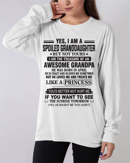 APRIL - A SPECIAL SHIRT FOR MY GRANDDAUGHTER , LOVED LIKE A PRINCESS BY GRANDPA - FROM GRANDPA - TLEE04 (SKU10-119-04)