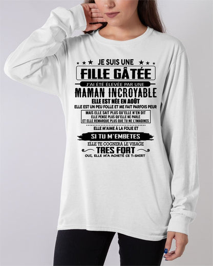 AOÛT - T-SHIRT JE SUIS UNE FILLE CHANCEUSE – CADEAU TOUCHANT DE MAMAN INCROYABLE - fr08 / TLEE08 (SKU26T-0190-08)