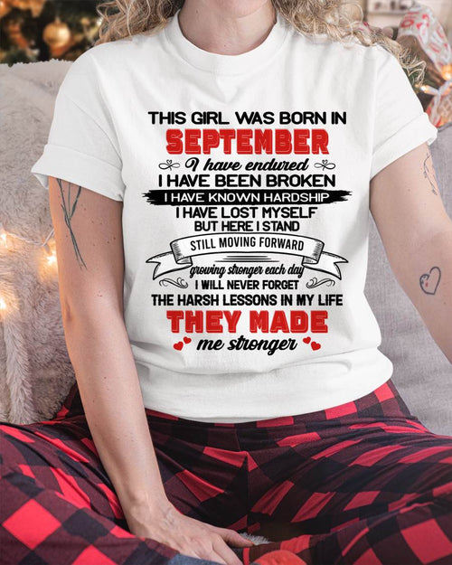 SEPTEMBER - EVERY HARD LESSON MADE ME STRONGER - FOR WOMEN - TLEE09 (SKU2602-22-09)