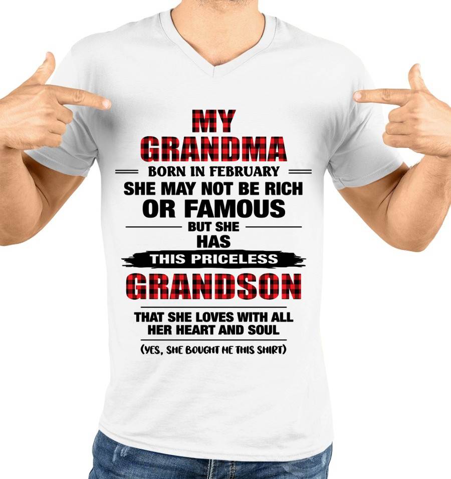 FEBRUARY GRANDMA LOVES ME – PRICELESS GRANDSON GIFT- FROM GRANDMA - TLEE02 (SKU2604-260-02)