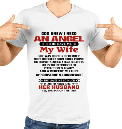 DECEMBER - GOD KNEW I NEEDED AN ANGEL SO HE GAVE ME MY WIFE - FROM WIFE - TLEE12 (SKU26T-01-54-12)