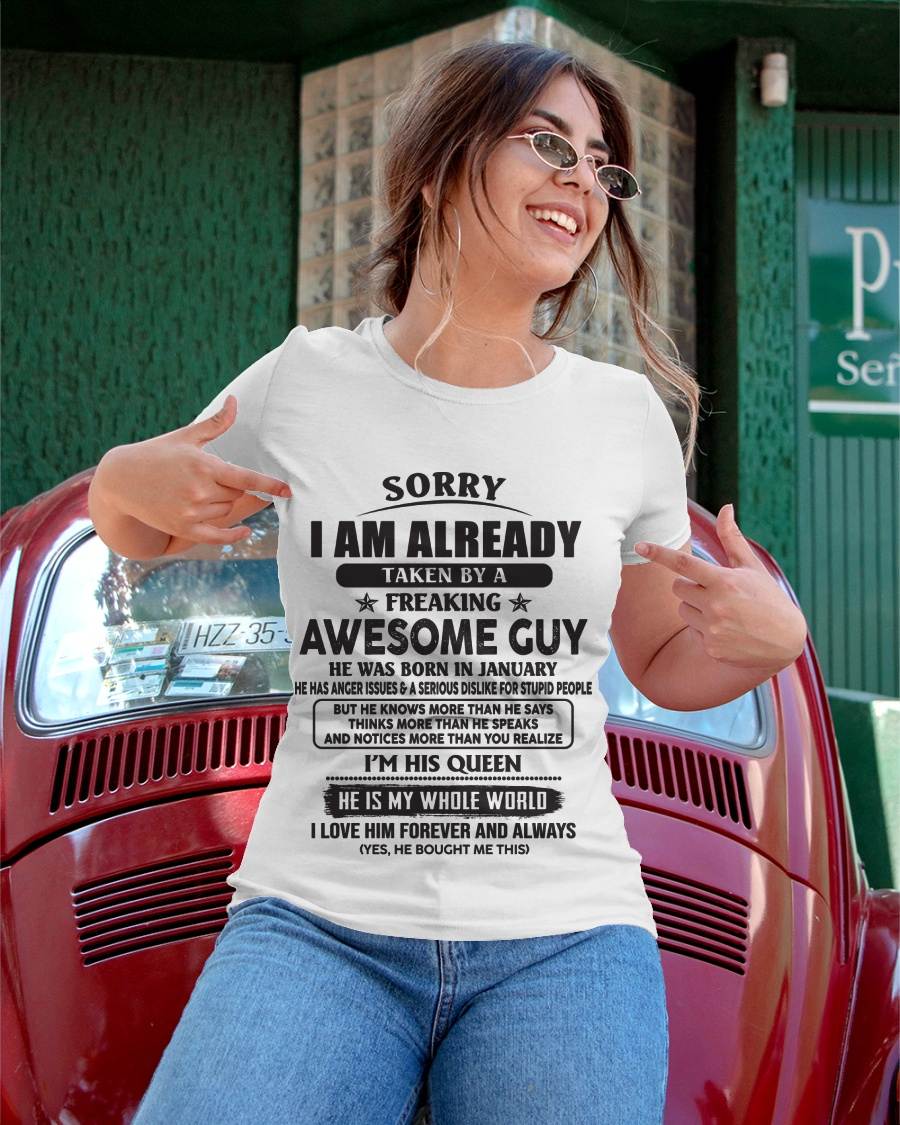 January - Sorry I Am Already Taken By A Freaking Awesome Guy - Gift From Husband - TLEE01 (SKU07-177-01)