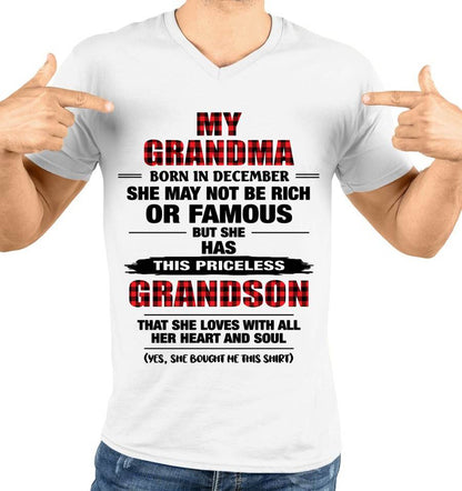 DECEMBER GRANDMA LOVES ME – PRICELESS GRANDSON GIFT- FROM GRANDMA - TLEE12 (SKU2604-260-12)