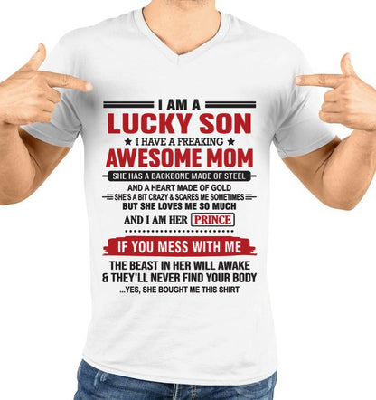 LUCKY SON OF A STRONG AND PROTECTIVE MOM - FROM MOM - TLEE00 (SKU2602-97-00)