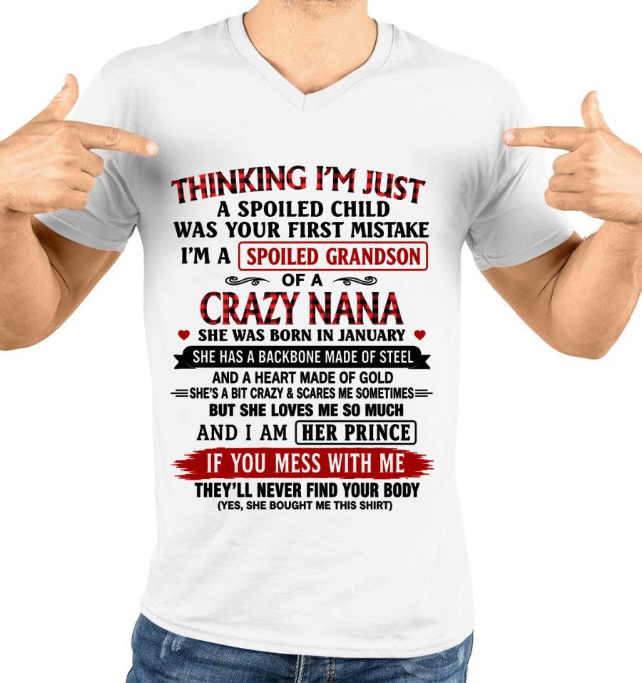 JANUARY - NANA LOVES HER GRANDSON SHIRT - FROM GRANDMA - TLEE01 (SKU2608-28-01)