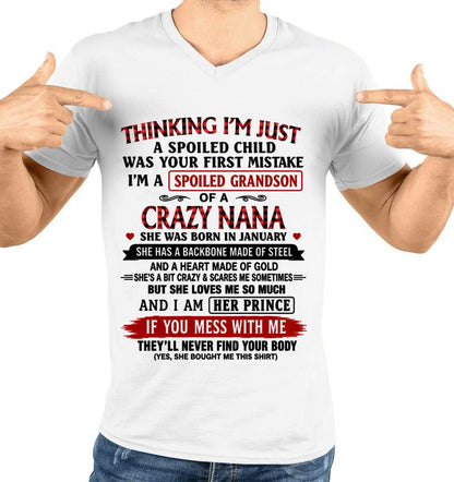 JANUARY - NANA LOVES HER GRANDSON SHIRT - FROM GRANDMA - TLEE01 (SKU2608-28-01)