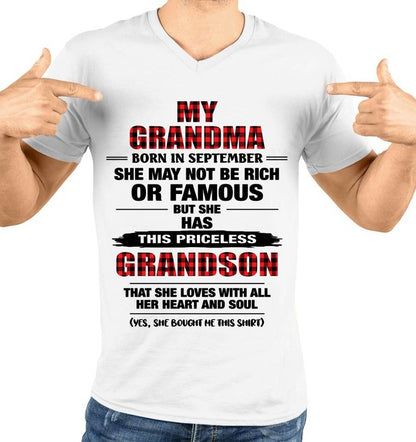 SEPTEMBER GRANDMA LOVES ME – PRICELESS GRANDSON GIFT- FROM GRANDMA - TLEE09 (SKU2604-260-09)