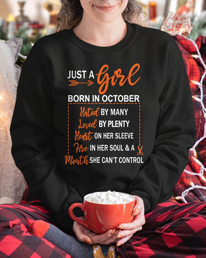 A GIRL BORN IN OCTOBER – WITH A WARM HEART, A FIERY SOUL, AND A MOUTH THAT’S HARD TO CONTROL - FOR WOMEN - TLEE10 (SKU10-55-10)