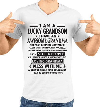 NOVEMBER - I AM A LUCKY GRANDSON I HAVE AN AWESOME GRANDMA - FROM GRANDMA - TLEE11 (SKU12-40-11)