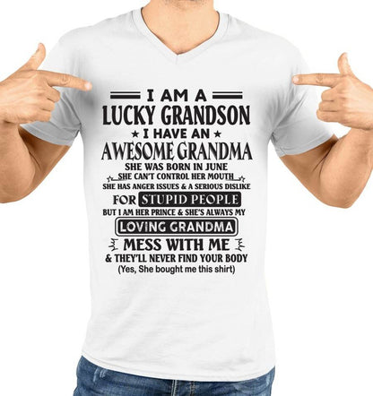 JUNE - I AM A LUCKY GRANDSON I HAVE AN AWESOME GRANDMA - FROM GRANDMA - TLEE06 (SKU12-40-06)