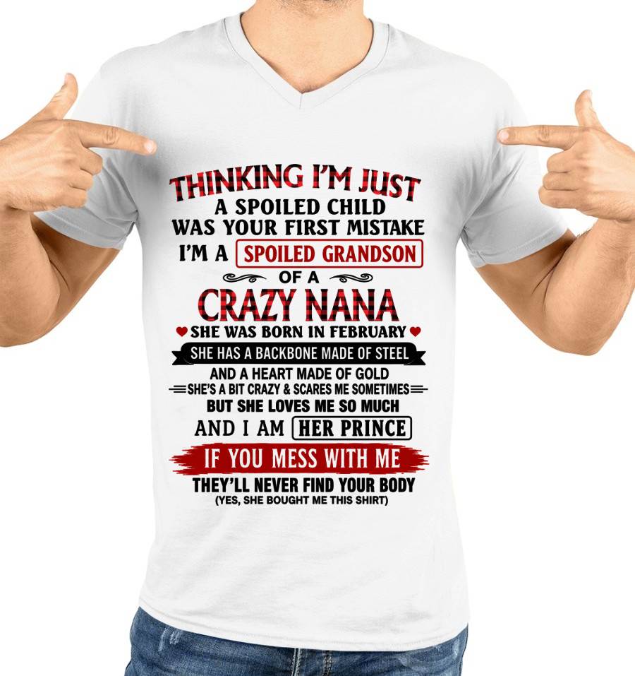 FEBRUARY - NANA LOVES HER GRANDSON SHIRT - FROM GRANDMA - TLEE02 (SKU2608-28-02)